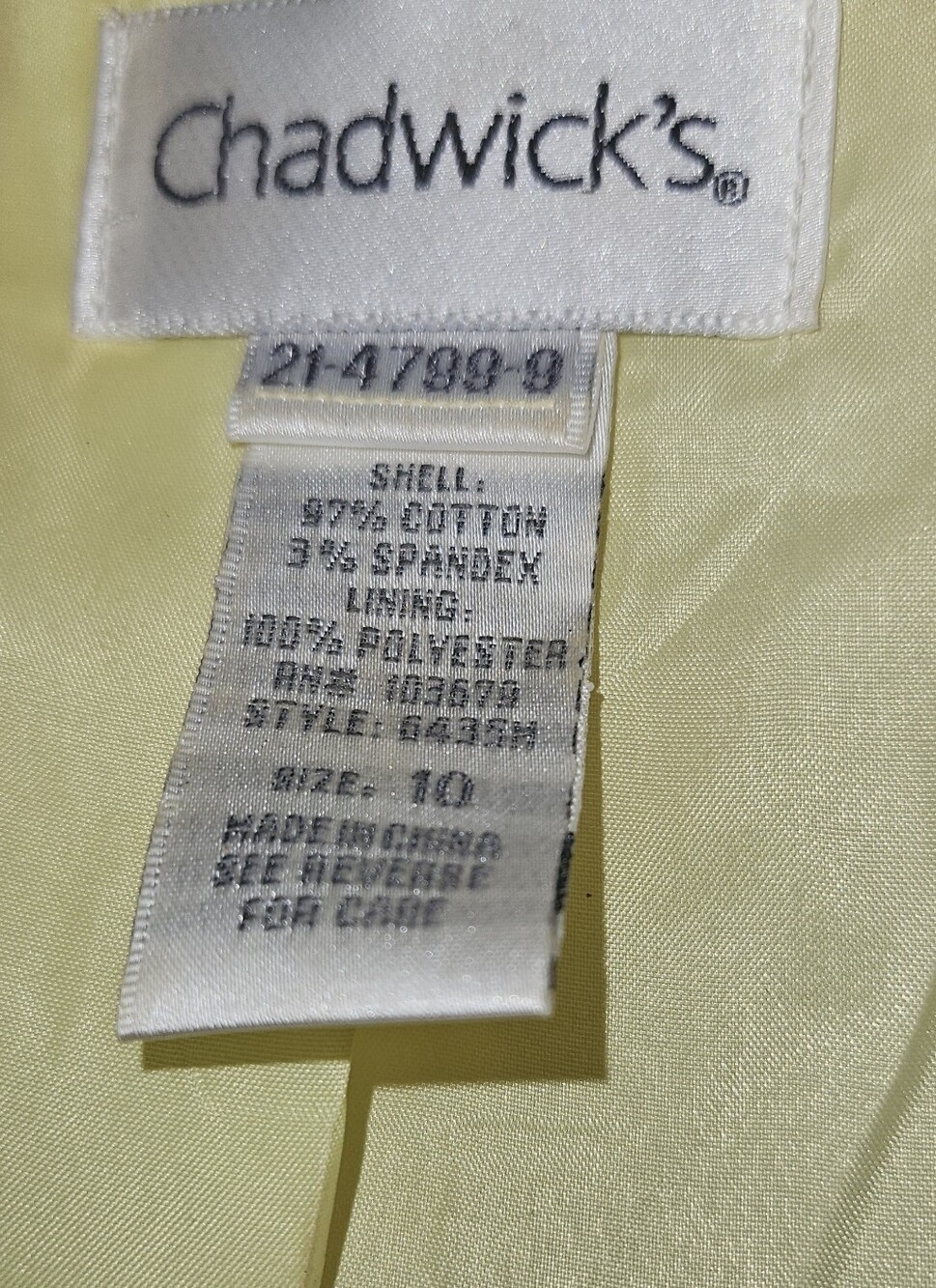 Chadwicks Floral Zip-Front Womens Jacket in Yellow with Pink & Orange Blooms - Picture 3 of 5